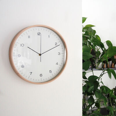 4Living vaneriseinäkello Ø31 cm valkoinen/luonnonväri